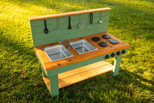 Load image into Gallery viewer, Painted Simple kitchen with backsplash & shelf (Left Sinks)