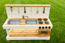 Load image into Gallery viewer, Fancy Painted Mud Kitchen with Oven (Left Sinks)