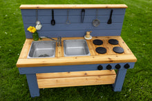 Load image into Gallery viewer, Painted Simple kitchen with backsplash & shelf (Left Sinks)