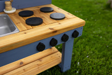 Load image into Gallery viewer, Painted Simple kitchen with backsplash & shelf (Left Sinks)