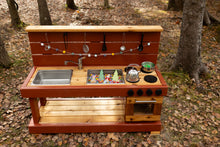 Load image into Gallery viewer, Fancy Painted Mud Kitchen with Oven (Left Sinks)