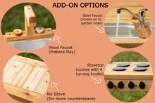 Load image into Gallery viewer, Centered Painted Simple Mud Kitchen (with shelf)