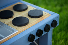 Load image into Gallery viewer, Fancy Painted Mud Kitchen with Oven (Left Sinks)