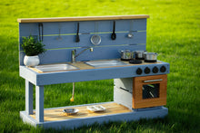 Load image into Gallery viewer, Fancy Painted Mud Kitchen with Oven (Left Sinks)