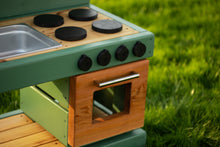 Load image into Gallery viewer, Fancy Painted Mud Kitchen with Oven (Left Sinks)