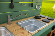 Load image into Gallery viewer, Fancy Painted Mud Kitchen with Oven (Left Sinks)