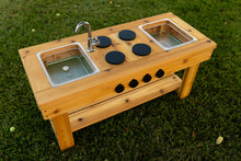 Load image into Gallery viewer, Centered Simple Mud Kitchen (Clear Sinks)
