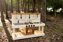 Load image into Gallery viewer, Centered Oven Painted Mud Kitchen and Working Sink
