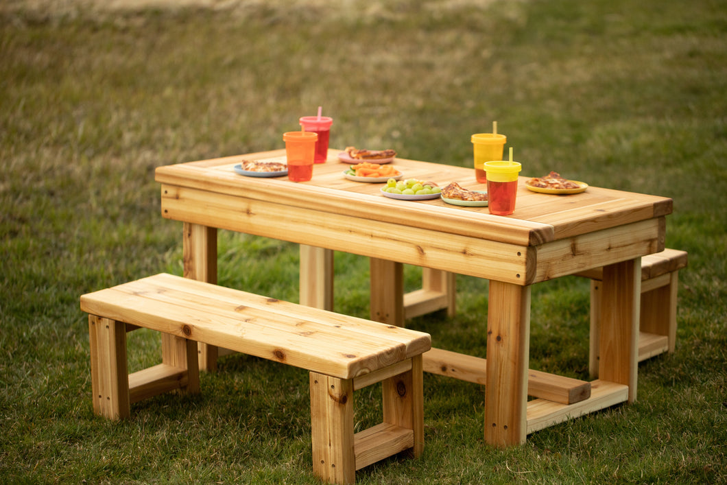 Indoor/Outdoor Harvest Table with Bench